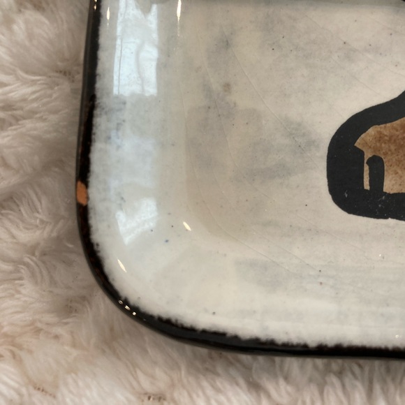 Funky Ceramic Lion Tray Approximately 12.5 x 6 Small Chip on lower Left Side - Picture 5 of 5